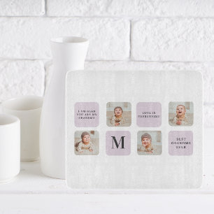 Collage Photo & Best Grandma Ever Best Purple Gift Cutting Board