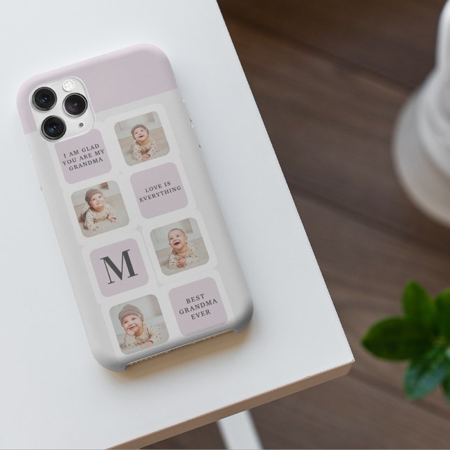 Collage Photo & Best Grandma Ever Best Purple Gift iPhone Case (Creator Uploaded)