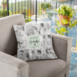 Collage Photo Best Grandpa Ever Pastel Mint Gift Cushion<br><div class="desc">This beautiful collage photo is the perfect way to express your love for your grandpa. Featuring the heartfelt message "We love you grandpa" in elegant lettering against a soothing pastel mint background, this piece captures the warmth and affection you feel for your grandpa. The collage design allows you to include...</div>