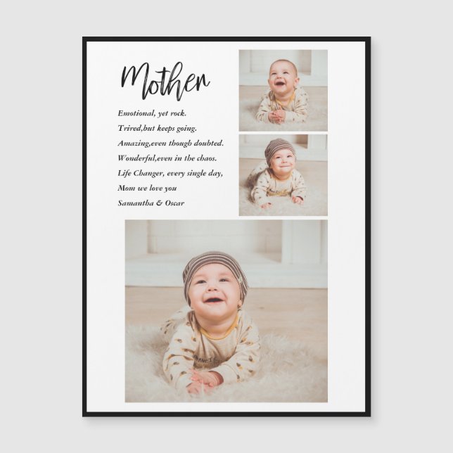 Collage Photo & Best Mother Quote Lovely Gift (Front)
