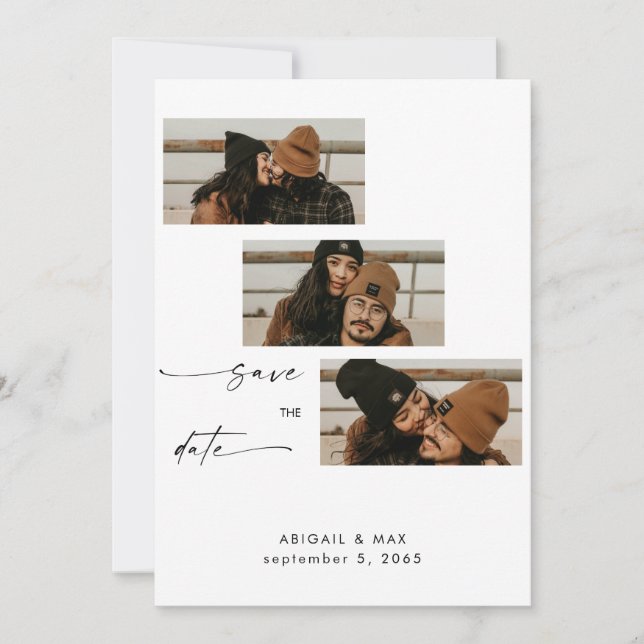 Collage Photo Booth Strip Wedding Save the Date (Front)