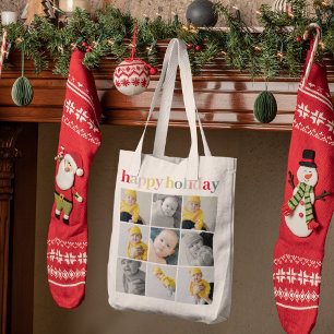 Collage Photo Colourful Happy Holiday Tote Bag