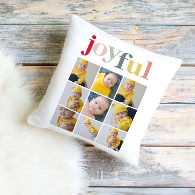 Collage Photo | Colourful Joyful Holiday Gift Cushion (Creator Uploaded)