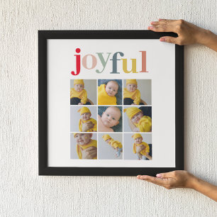 Collage Photo   Colourful Joyful Holiday Gift Poster