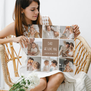 Collage Photo Dad We Love You Happy Fathers Day Canvas Print