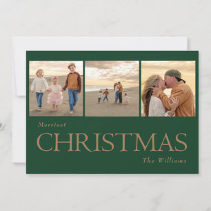 Collage Photo Gold Text Christmas Card
