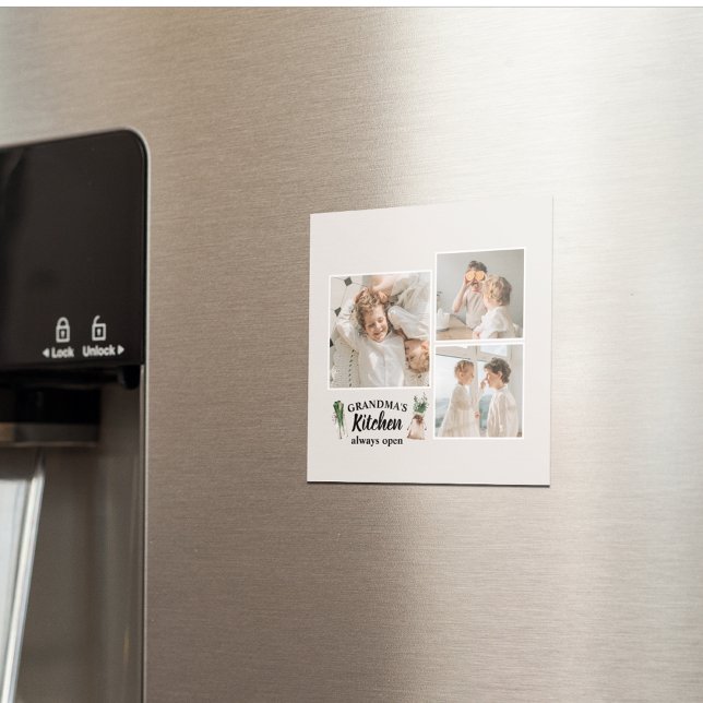 Collage Photo & Grandma Kitchen Is Always Open Magnet (Creator Uploaded)