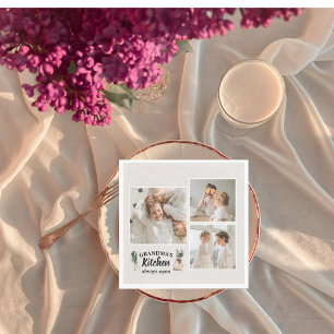 Collage Photo & Grandma Kitchen Is Always Open Napkin