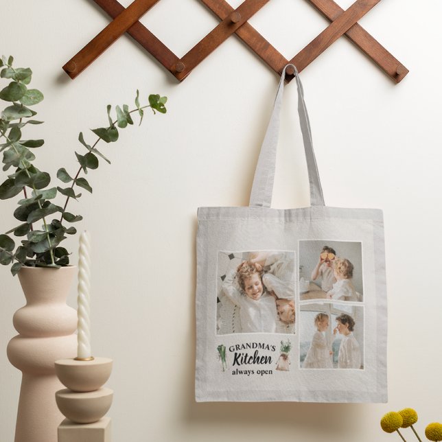 Collage Photo & Grandma Kitchen Is Always Open Tote Bag (Creator Uploaded)