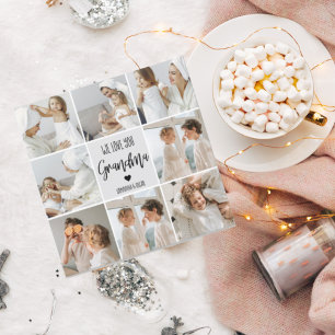 Collage Photo Grey We Love You Grandma Best Gift