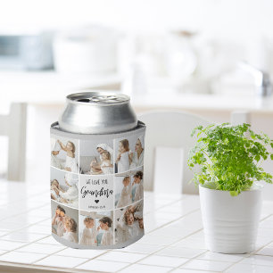 Collage Photo Grey We Love You Grandma Best Gift  Can Cooler