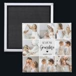Collage Photo Grey We Love You Grandma Best Gift  Magnet<br><div class="desc">"Collage Photo Grey We Love You Grandma Best Gift" is likely a description for a photo frame or display that features a collage of photos in shades of grey with the words "We Love You Grandma" prominently displayed. This would make for a thoughtful and sentimental gift for a grandmother on...</div>