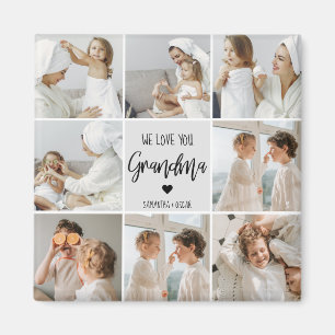 Collage Photo Grey We Love You Grandma Best Gift  Magnet