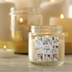 Collage Photo Grey We Love You Grandma Best Gift  Square Sticker