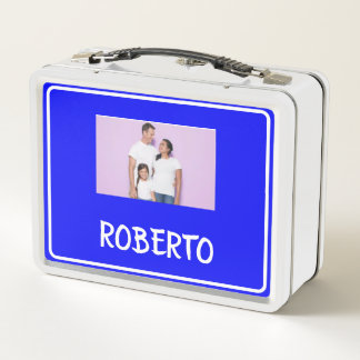 COLLAGE photo Lunchbox BLUE WHITE To Customise