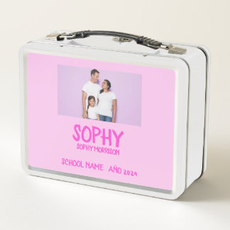 COLLAGE photo Lunchbox pink  , WHITE To Customise 