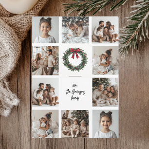 Collage Photo Merry Christmas Card   Family Name 
