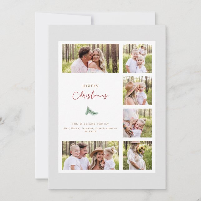 Collage Photo Modern Holiday Card (Front)