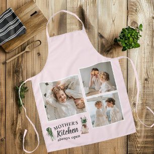 Collage Photo & Mother Kitchen Is Always Open Apron