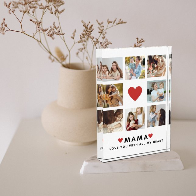 Collage Photo Mum We Love You Best Mother Gift Block (Creator Uploaded)