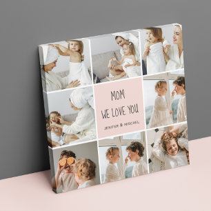 Collage Photo Mum We Love You Best Mother Gift Canvas Print