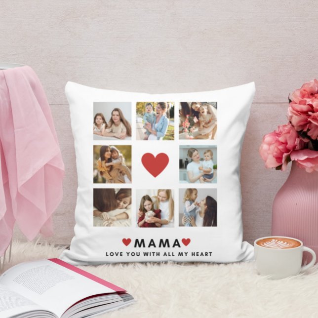 Collage Photo Mum We Love You Best Mother Gift Cushion (Creator Uploaded)