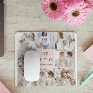 Collage Photo Mum We Love You Best Mother Gift Mouse Pad