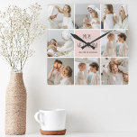 Collage Photo Mum We Love You Best Mother Gift Square Wall Clock<br><div class="desc">This collage photo frame is a perfect gift to express your love for your mother. The frame is beautifully designed with shades of pink, adding a touch of femininity and elegance to the overall look. The frame can hold multiple photos of different sizes, allowing you to create a unique and...</div>