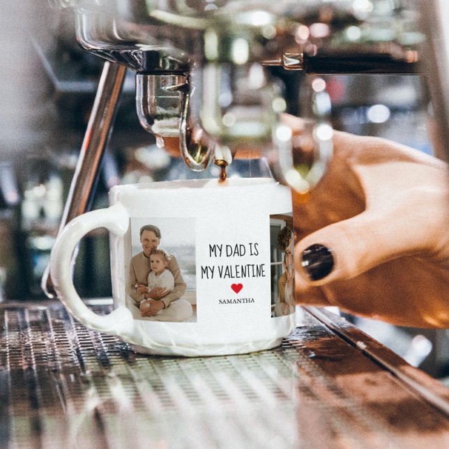 Collage Photo | My Dad Is My Valentine Gift Espresso Cup (Creator Uploaded)