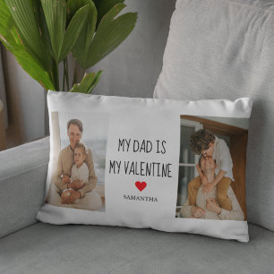 Collage Photo   My Dad Is My Valentine Gift Lumbar Cushion