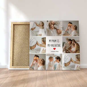 Collage Photo My Mum Is My Valentine Gift Canvas Print