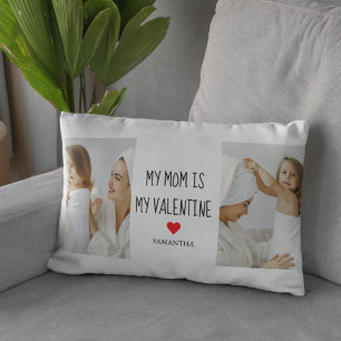 Collage Photo   My Mum Is My Valentine Gift Lumbar Cushion