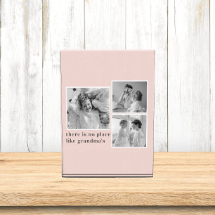 Collage Photo Pastel Pink Best Grandma Gift Block