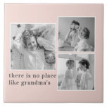 Collage Photo Pastel Pink Best Grandma Gift Ceramic Tile<br><div class="desc">Looking for the perfect gift for your grandmother? Consider a beautiful collage photo in pastel pink tones. This sentimental and thoughtful gift is perfect for any occasion, from birthdays to Mother's Day and beyond. The collage photo can be customised to include pictures of your grandmother's loved ones, including her children,...</div>