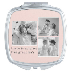 Collage Photo Pastel Pink Best Grandma Gift Compact Mirror