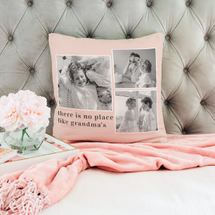 Collage Photo Pastel Pink Best Grandma Gift Cushion