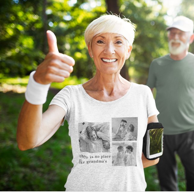 Collage Photo Pastel Pink Best Grandma Gift T-Shirt (Creator Uploaded)