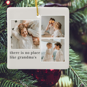Collage Photo & Quote Best Grandma Gift Ceramic Ornament