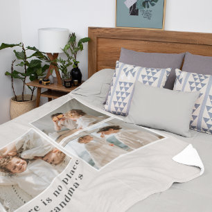 Collage Photo & Quote Best Grandma Gift Fleece Blanket
