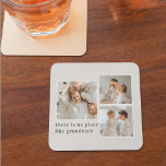 Collage Photo & Quote Best Grandma Gift Glass Coaster<br><div class="desc">A Collage Photo & Quote Best Grandma Gift is a thoughtful and personalised present for a beloved grandmother. This gift typically includes a collage of photos that feature the grandma, her children, grandchildren, and other loved ones. The photos are arranged in a creative and artistic manner, with different sizes and...</div>