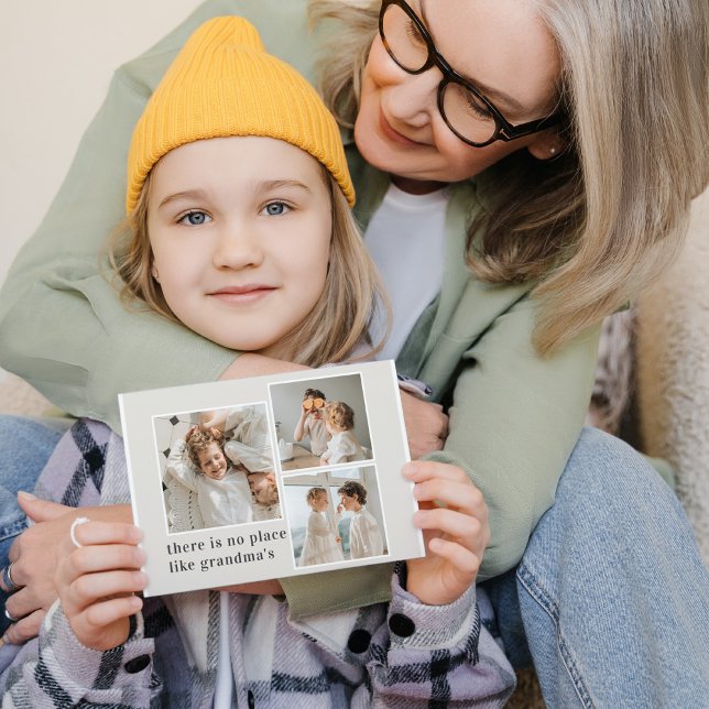 Collage Photo & Quote Best Grandma Gift Holiday Postcard (Creator Uploaded)