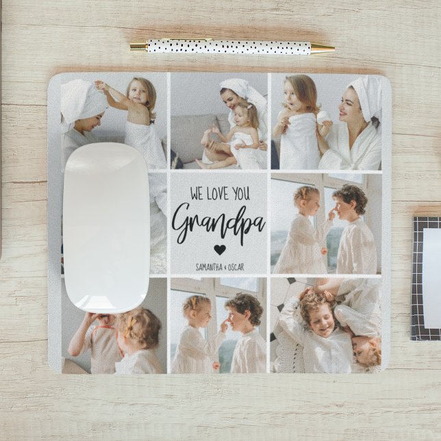 Collage Photo | We Love You Grandpa Gift  Mouse Pad (Creator Uploaded)