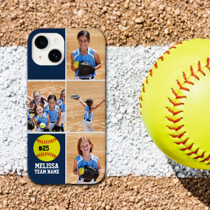 Collage photos Children's Softball Team Blue Case-Mate iPhone 14 Case