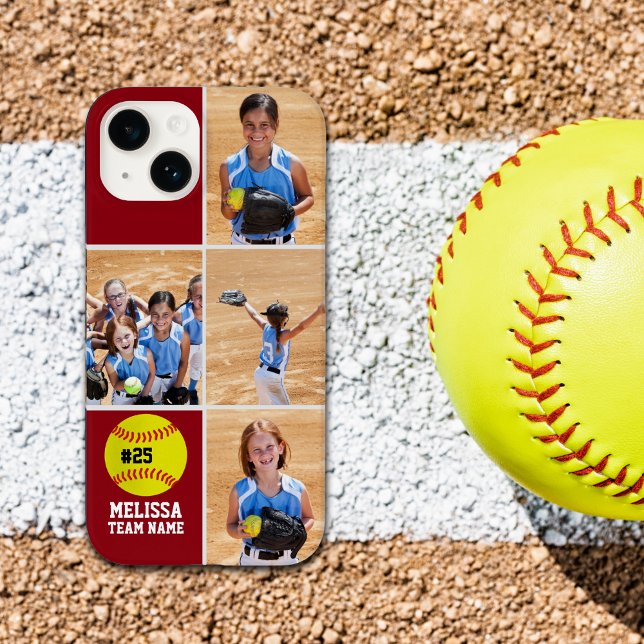 Collage photos Children's Softball Team Red Case-Mate iPhone Case (Creator Uploaded)