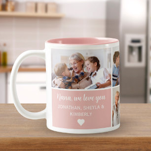 Collage Photos of Children's for Grandma Two-Tone Coffee Mug
