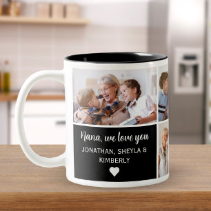 Collage Photos of Children's for Grandma Two-Tone Coffee Mug