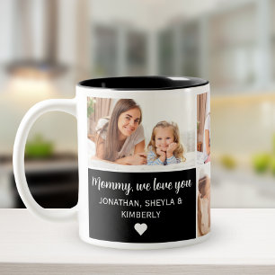 Collage Photos of Children's for Mom Two-Tone Coffee Mug