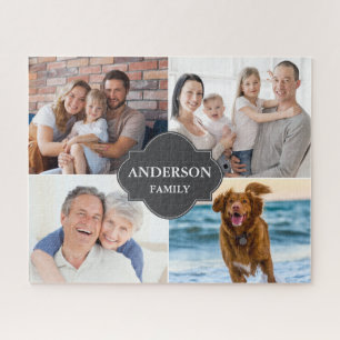 Collage photos with family name multi pictures jigsaw puzzle