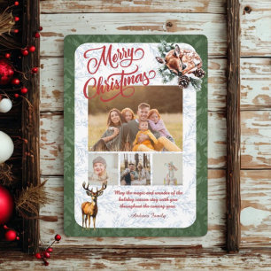 Collage Pine Needle Merry Christmas Holiday Card