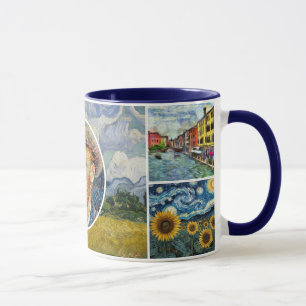 Collage Portrait – Van Gogh-style Pictorial Art Mug